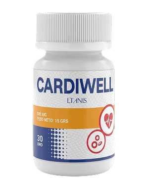 Frasco de Cardiwell con 30 cápsulas vegetales para la presión arterial